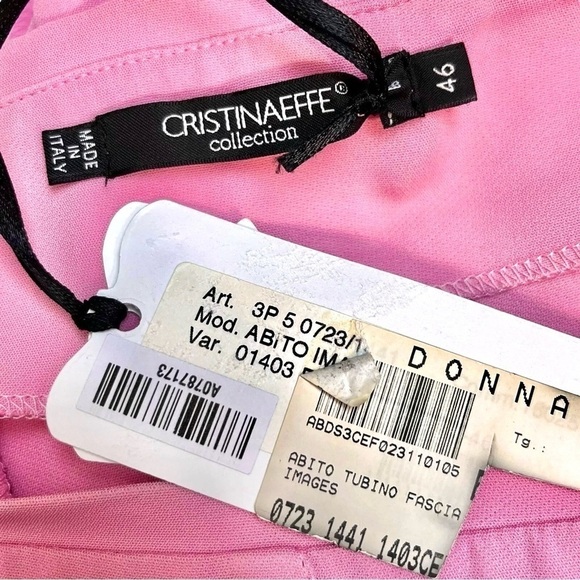 Cristinaeffe Collection Italy Strapless Bow Stretch Dress Pink Size IT 46 US 10 - Picture 8 of 10